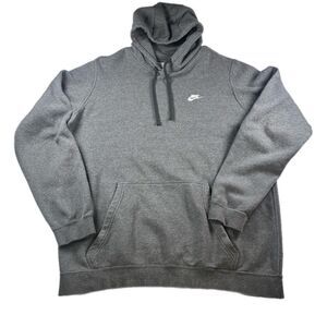 Nike Gray White Sweatshirt Sweater Mini Swoosh Basic Retro Size XLT